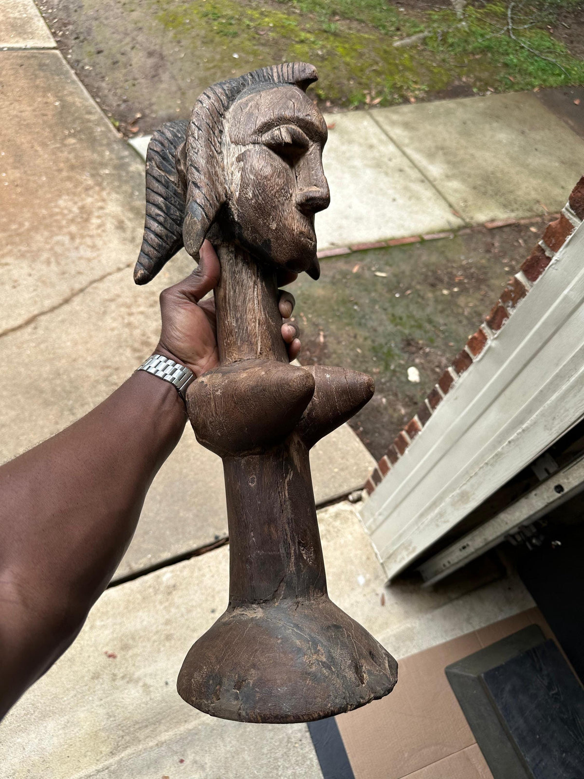 Vintage 22" Bozo Fertility Figure | Mali African Carved Wood Dancing Doll Statue