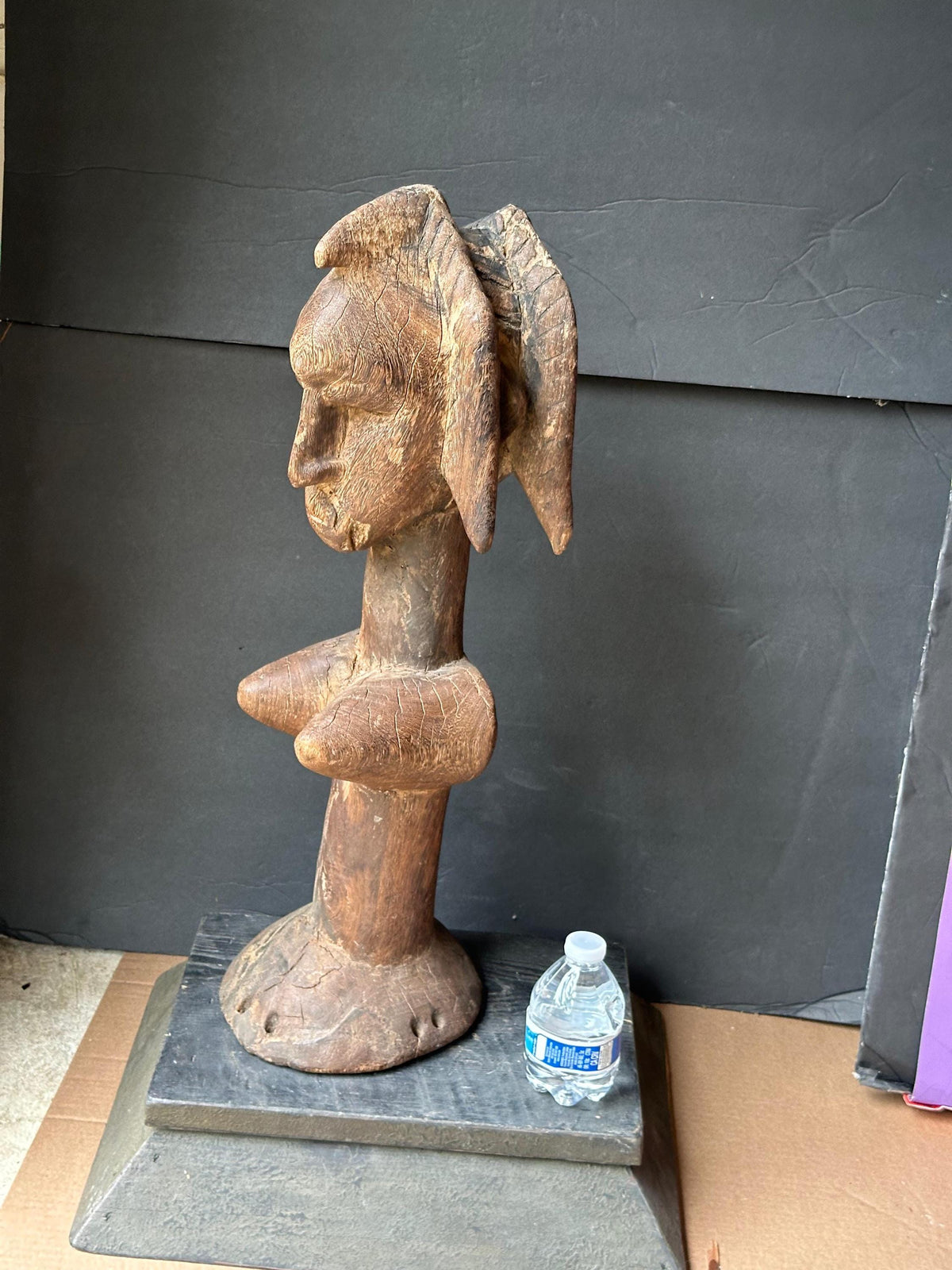 Vintage 22" Bozo Fertility Figure | Mali African Carved Wood Dancing Doll Statue