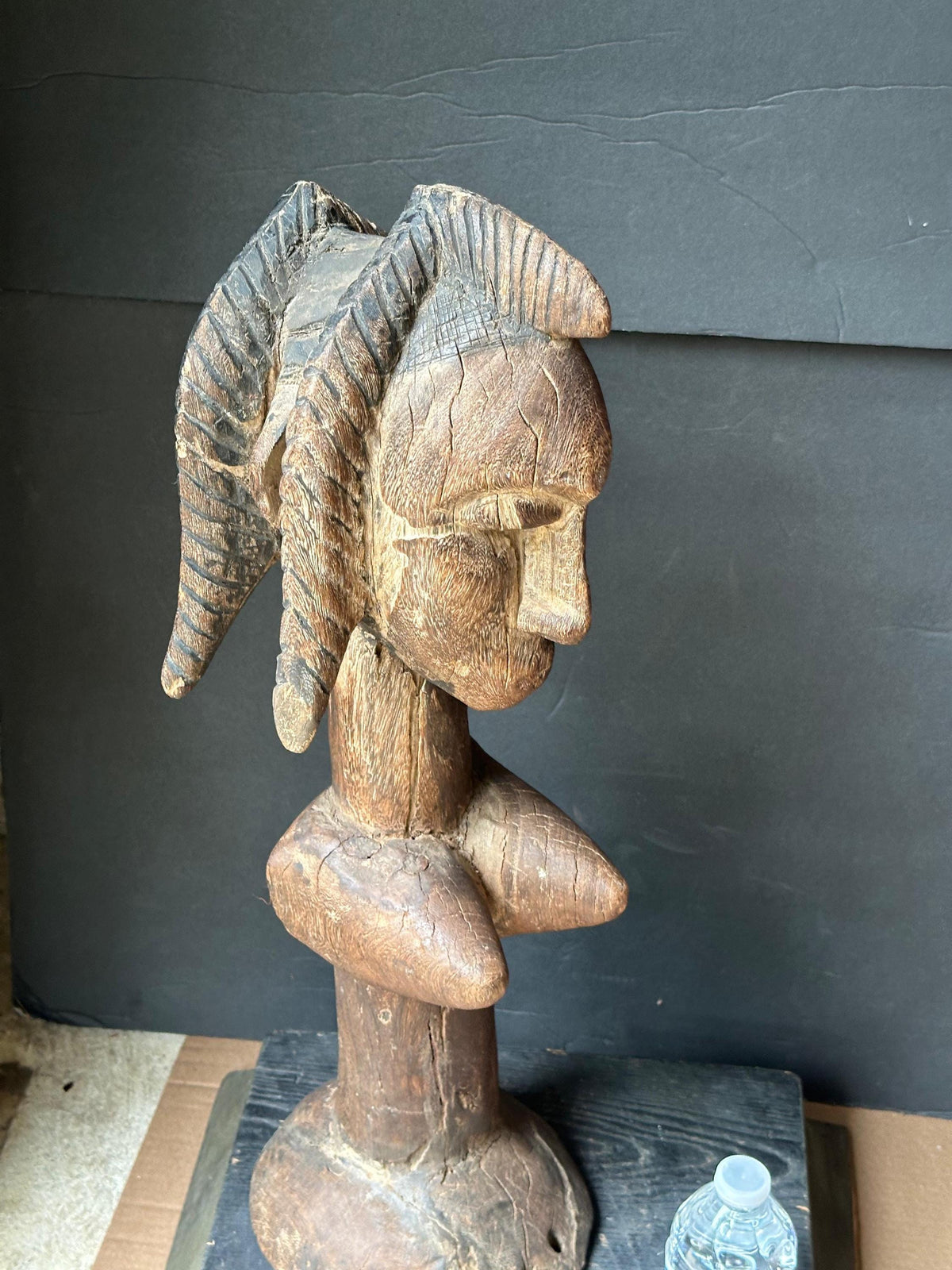 Vintage 22" Bozo Fertility Figure | Mali African Carved Wood Dancing Doll Statue