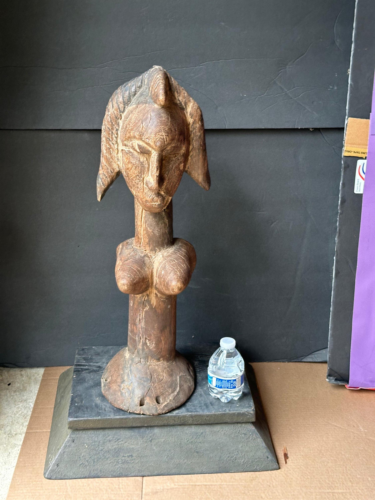 Vintage 22" Bozo Fertility Figure | Mali African Carved Wood Dancing Doll Statue
