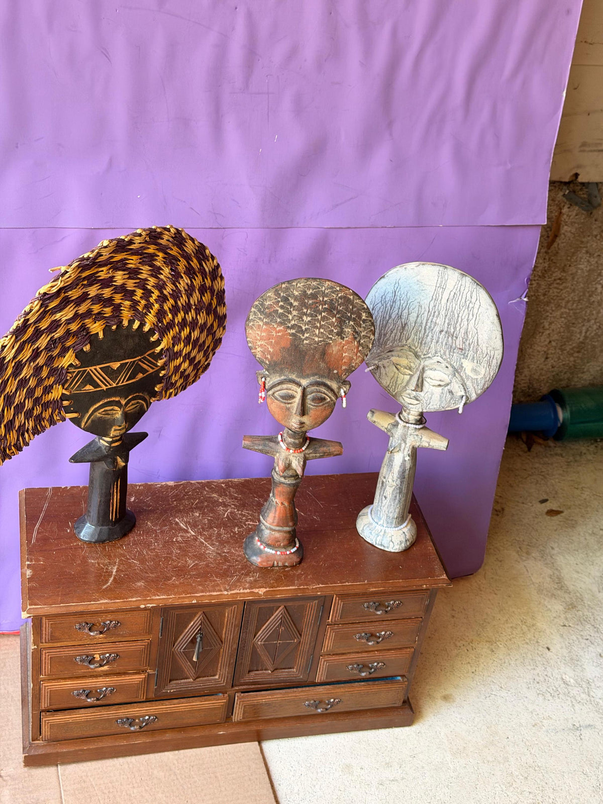Set of 3 Handcrafted Akan Akuaba Fertility Dolls
