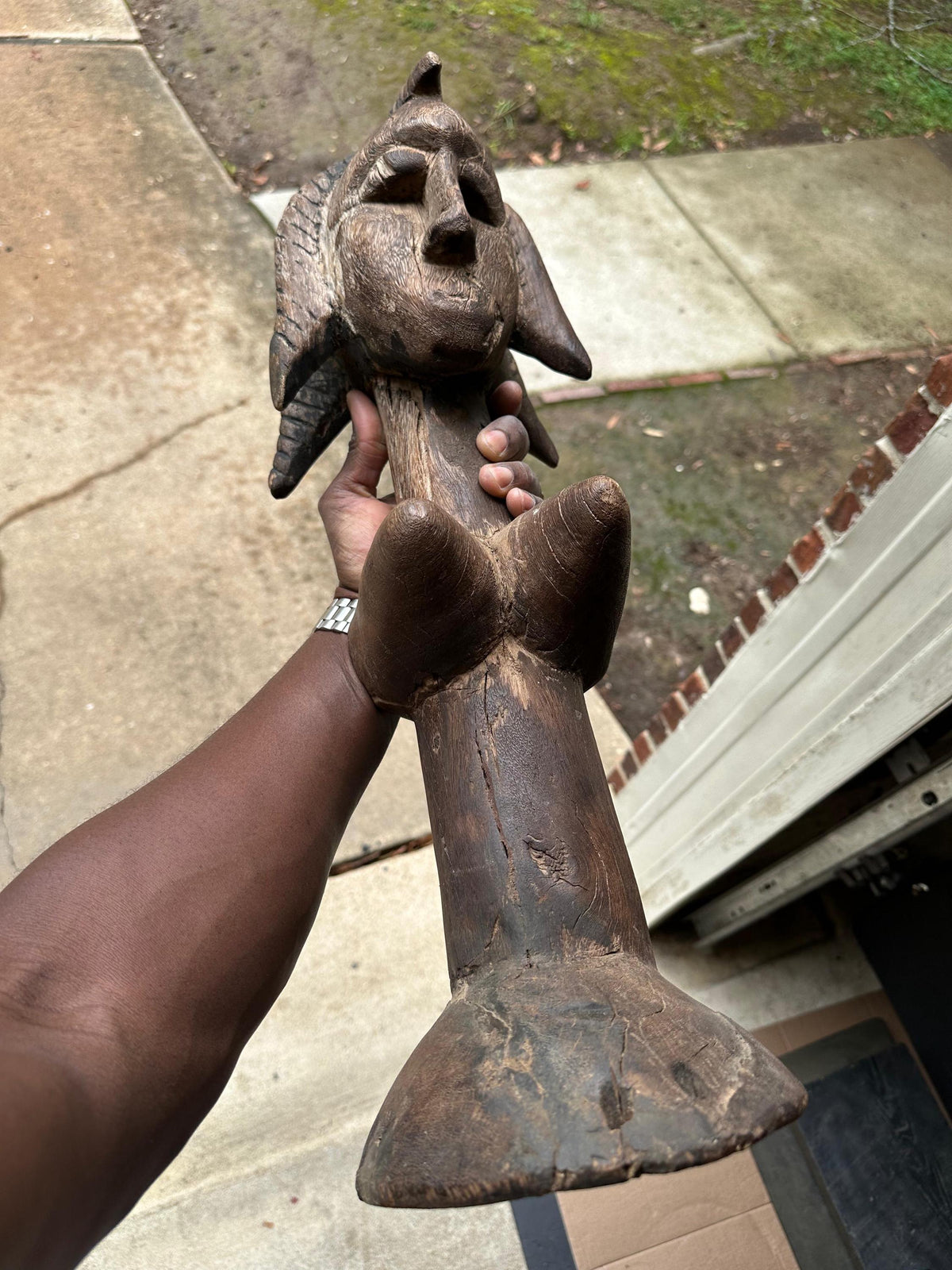 Vintage 22" Bozo Fertility Figure | Mali African Carved Wood Dancing Doll Statue