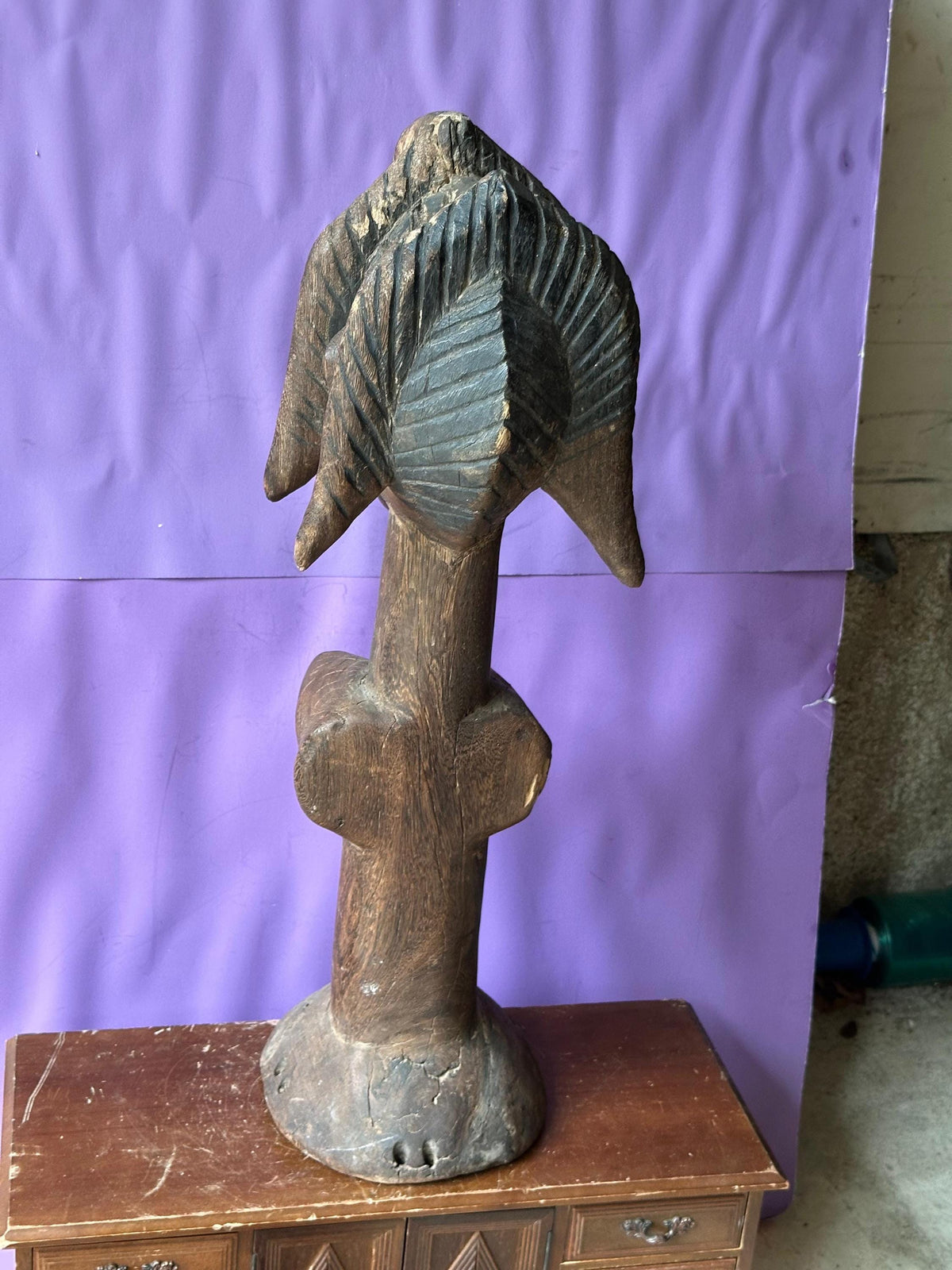Vintage 22" Bozo Fertility Figure | Mali African Carved Wood Dancing Doll Statue