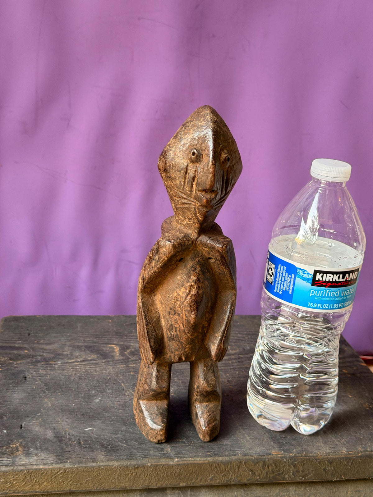 Vintage Chamba Wood Figure Nigerian Tau Ancestor Sculpture African Art 9.3"