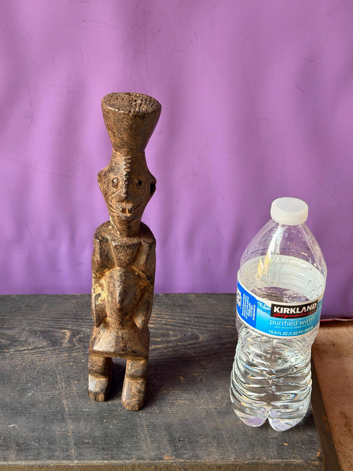 Vintage African Chamba Wood Figure Nigeria Ancestor Tau Shrine Statue 10.5"