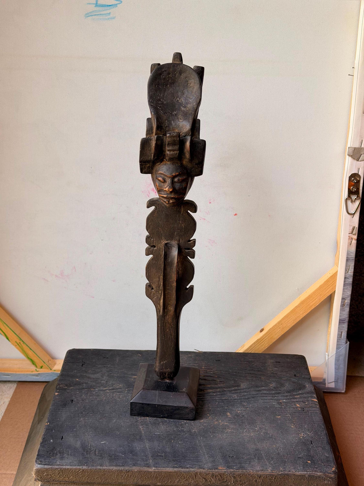 Vintage Chokwe Command Staff with Carved Head (16") | Angola/DRC