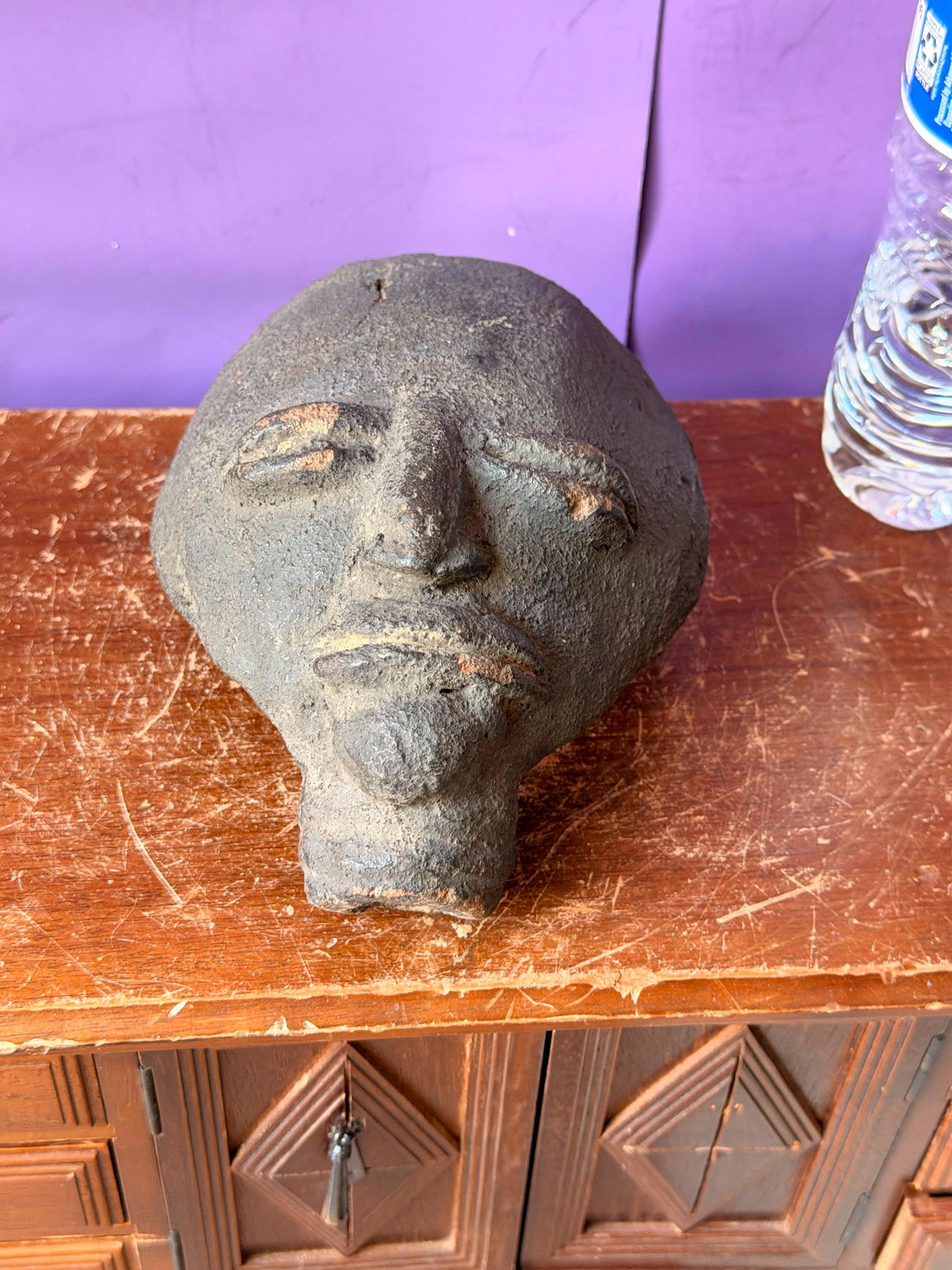 Akan Ashanti Terracotta Memorial Head Fragment Ghana West African Clay Art
