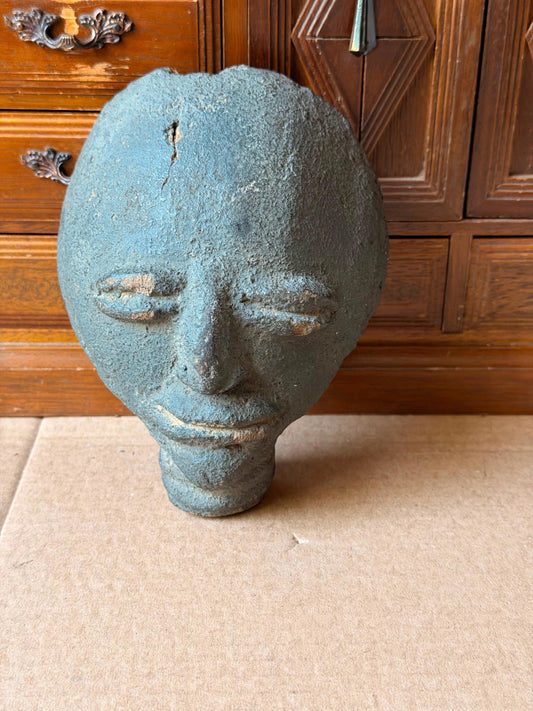 Akan Ashanti Terracotta Memorial Head Fragment Ghana West African Clay Art