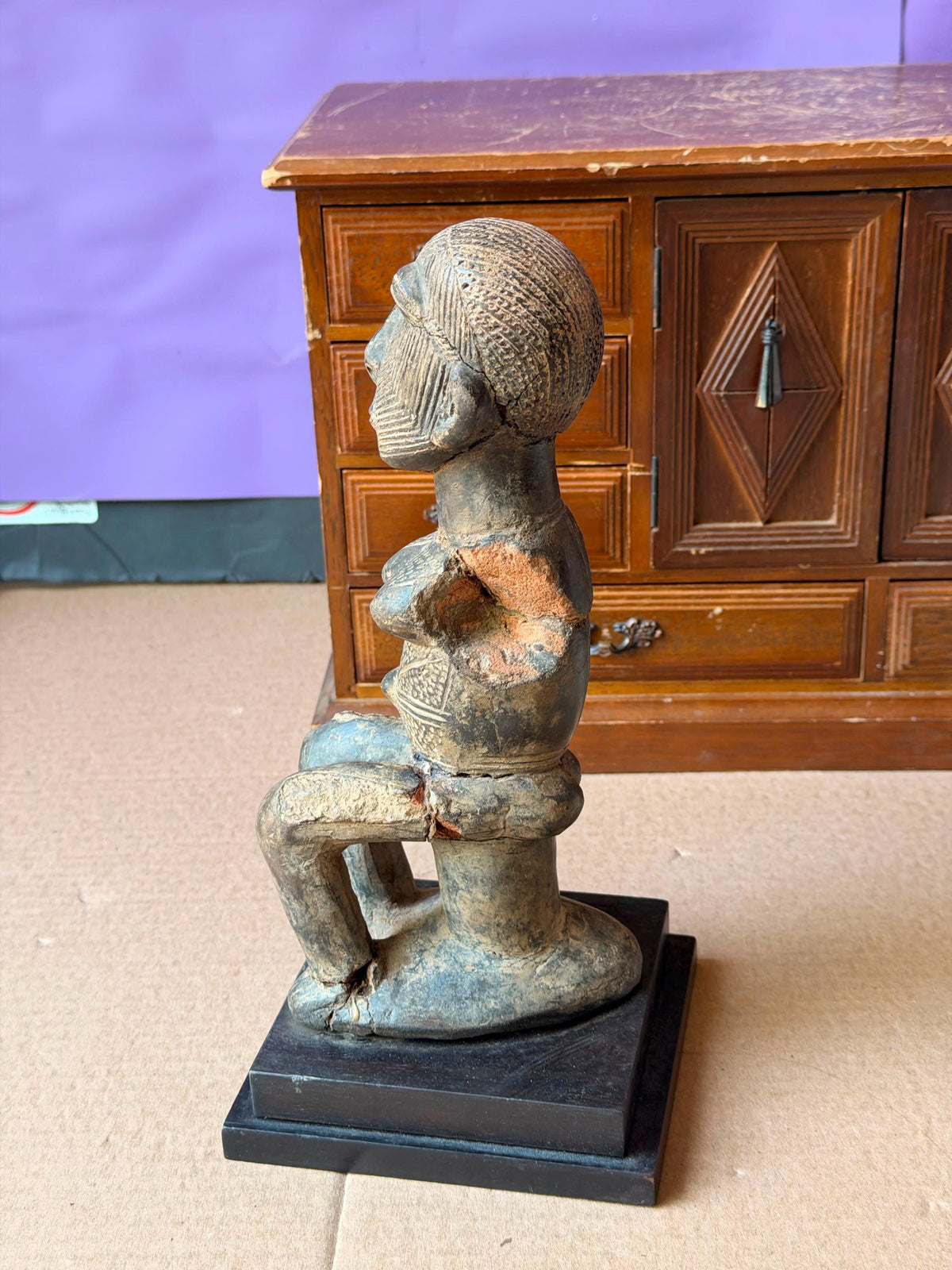 Cameroon Grassfields Terracotta Female Figure Bamileke African Art