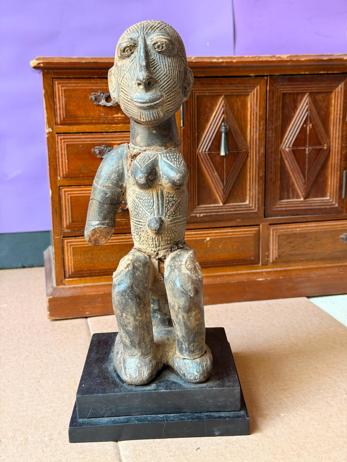 Cameroon Grassfields Terracotta Female Figure Bamileke African Art