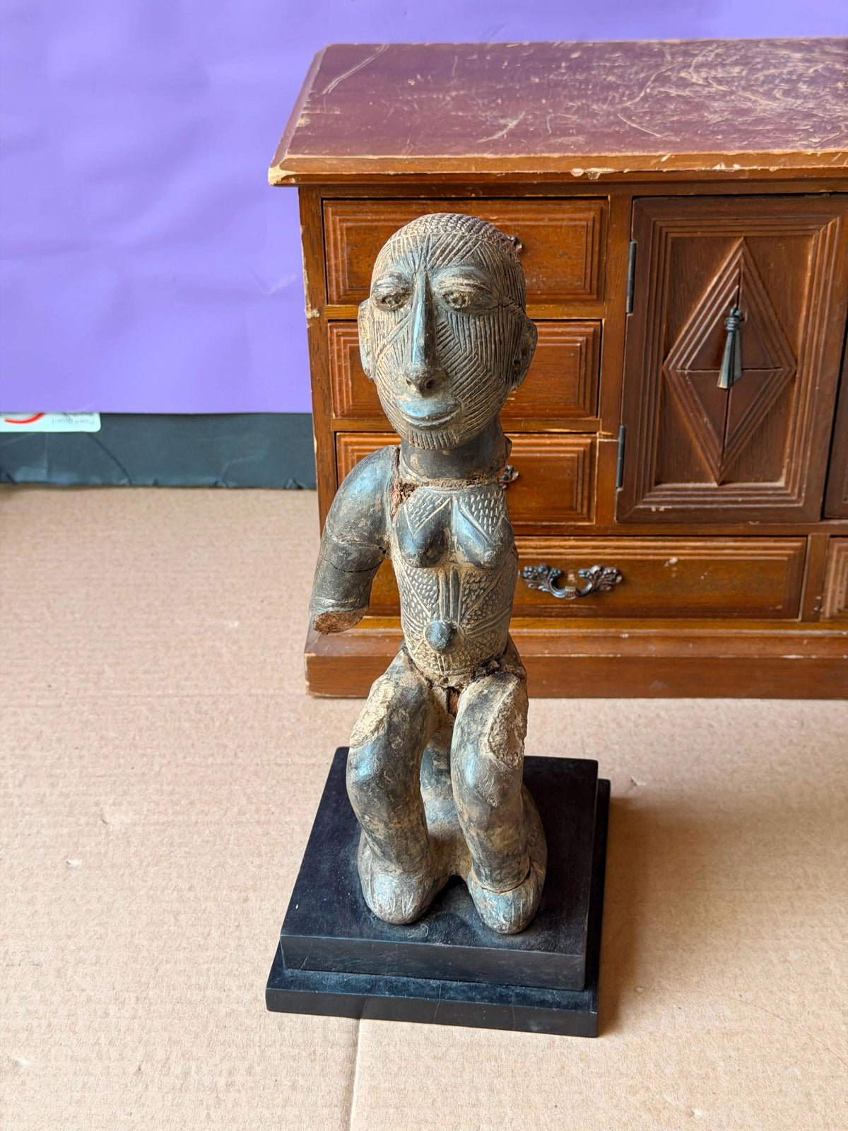 Cameroon Grassfields Terracotta Female Figure Bamileke African Art