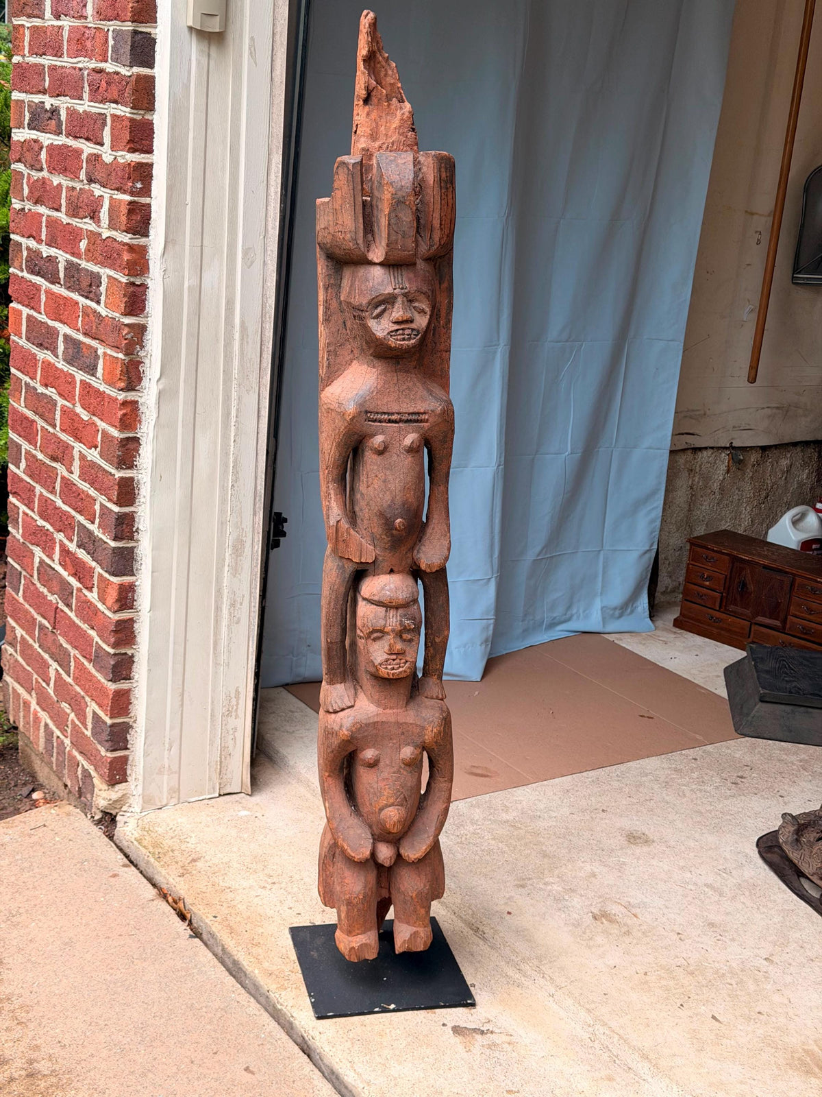 Vintage Igbo Ozo Titled Man Obu House Post - African Art Nigeria 57"