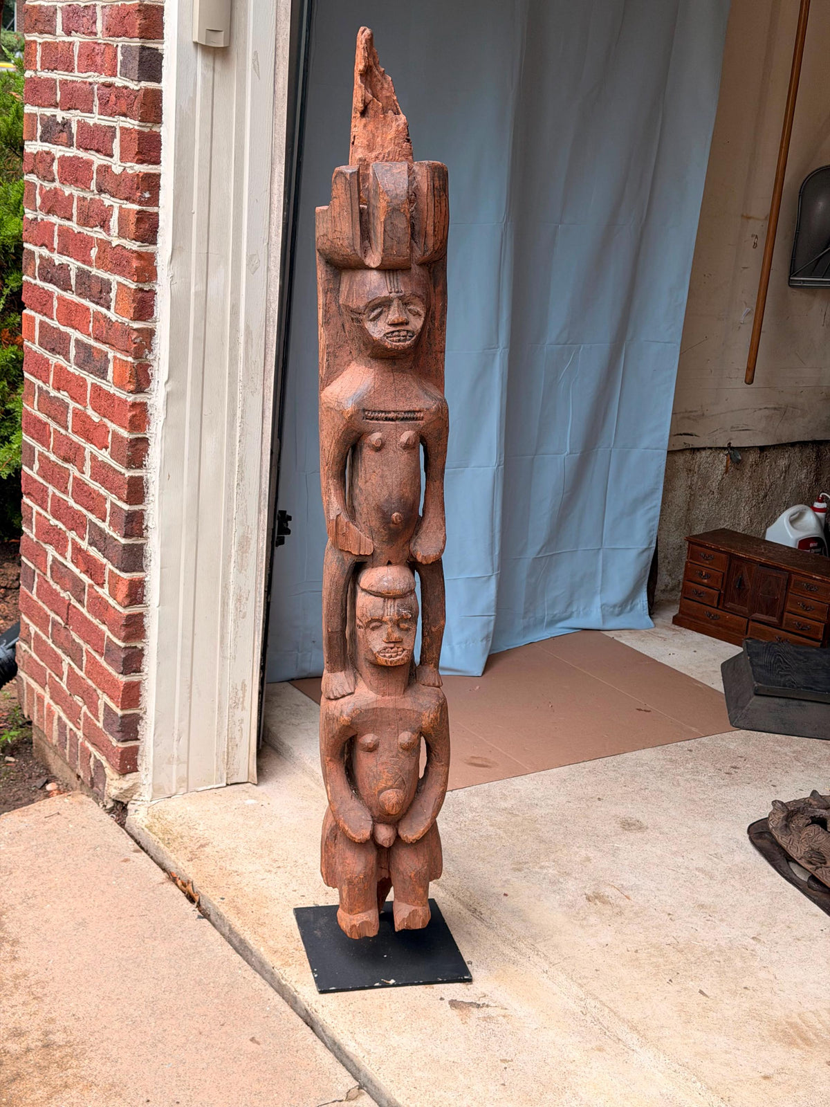 Vintage Igbo Ozo Titled Man Obu House Post - African Art Nigeria 57"