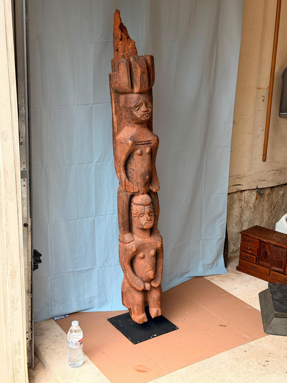 Vintage Igbo Ozo Titled Man Obu House Post - African Art Nigeria 57"