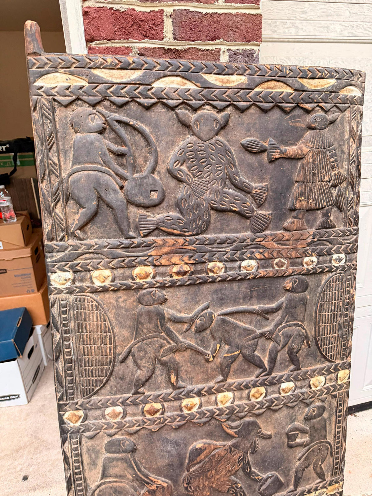 Vintage African Baule Carved Wood Palace Door - Local PICKUP ONLY 60"