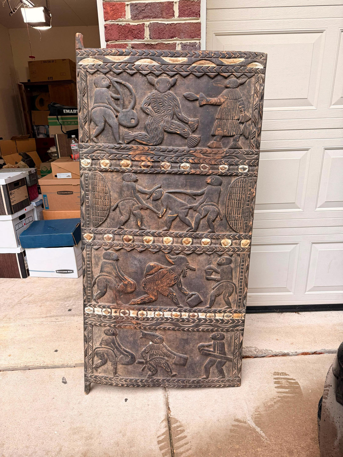Vintage African Baule Carved Wood Palace Door - Local PICKUP ONLY 60"
