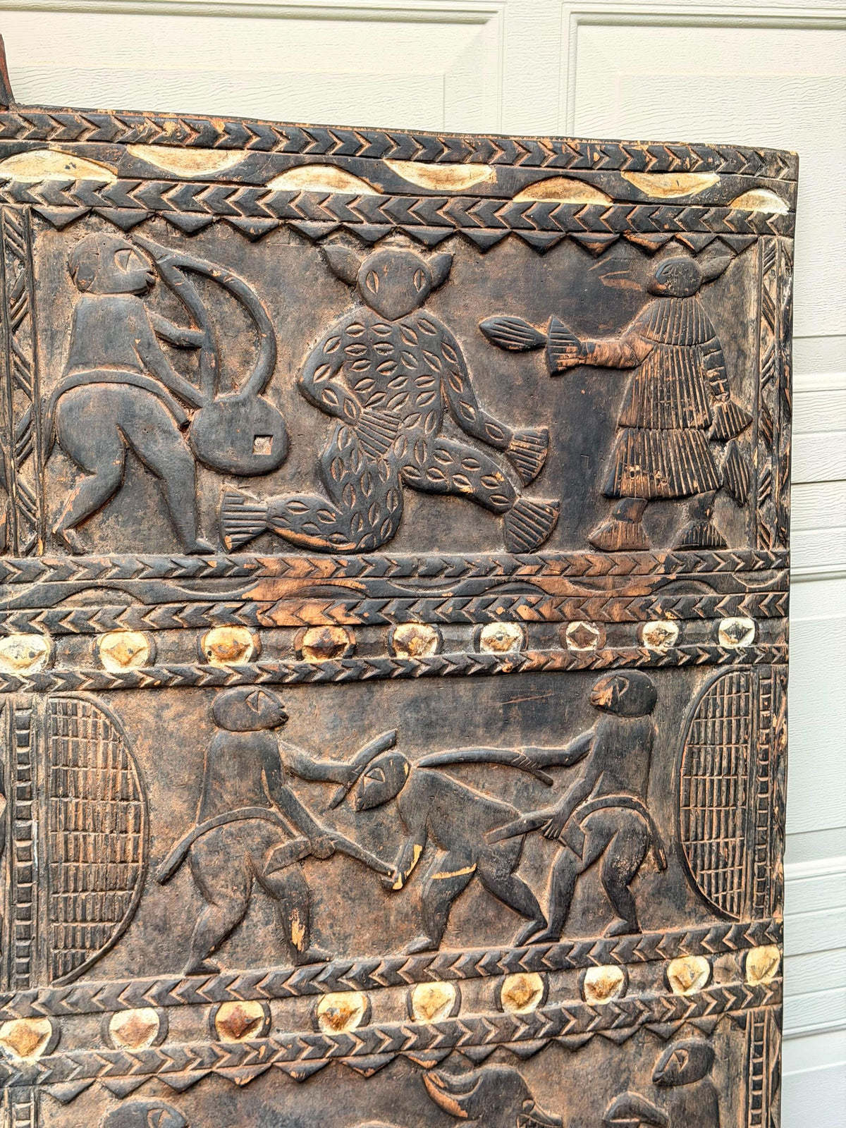 Vintage African Baule Carved Wood Palace Door - Local PICKUP ONLY 60"