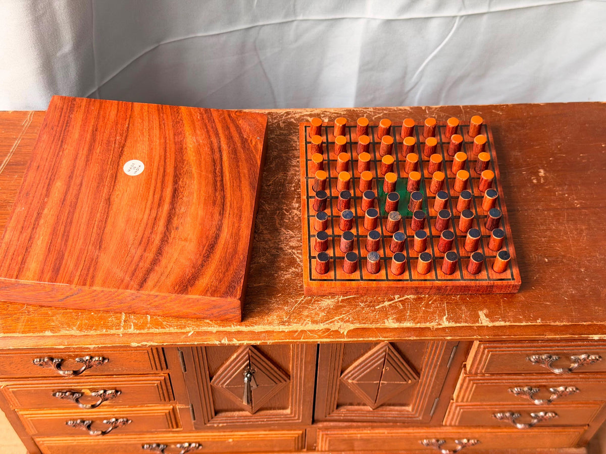 Vintage Wooden Reversi Othello Travel Board Game Sheesham Wood Made in India