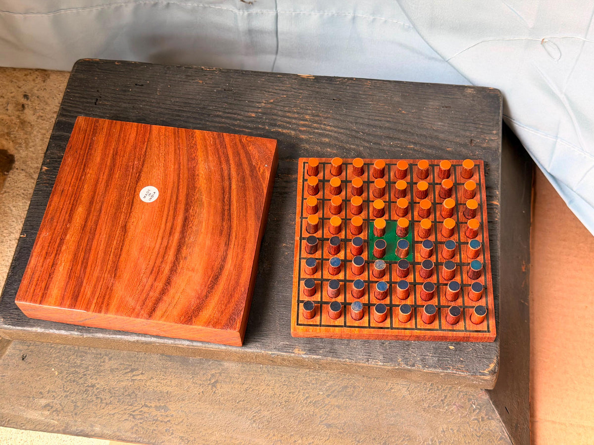 Vintage Wooden Reversi Othello Travel Board Game Sheesham Wood Made in India