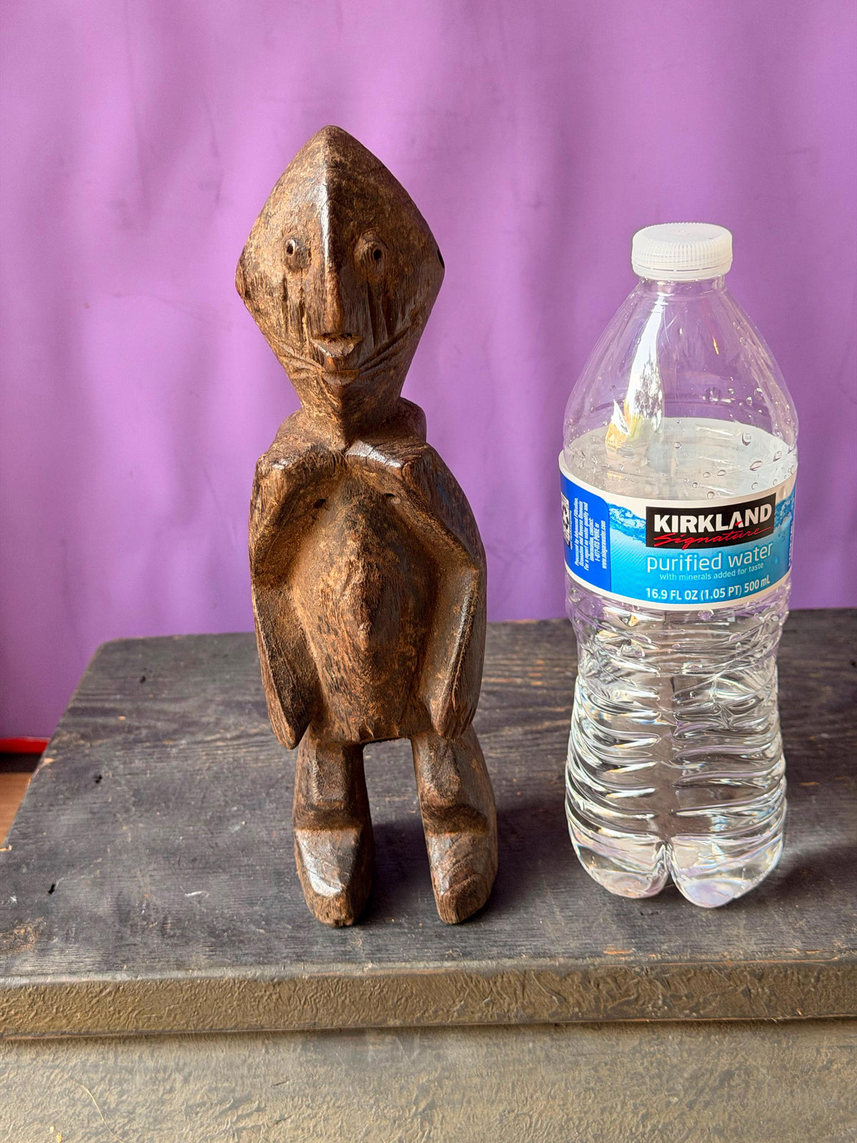 Vintage Chamba Wood Figure Nigerian Tau Ancestor Sculpture African Art 9.3"