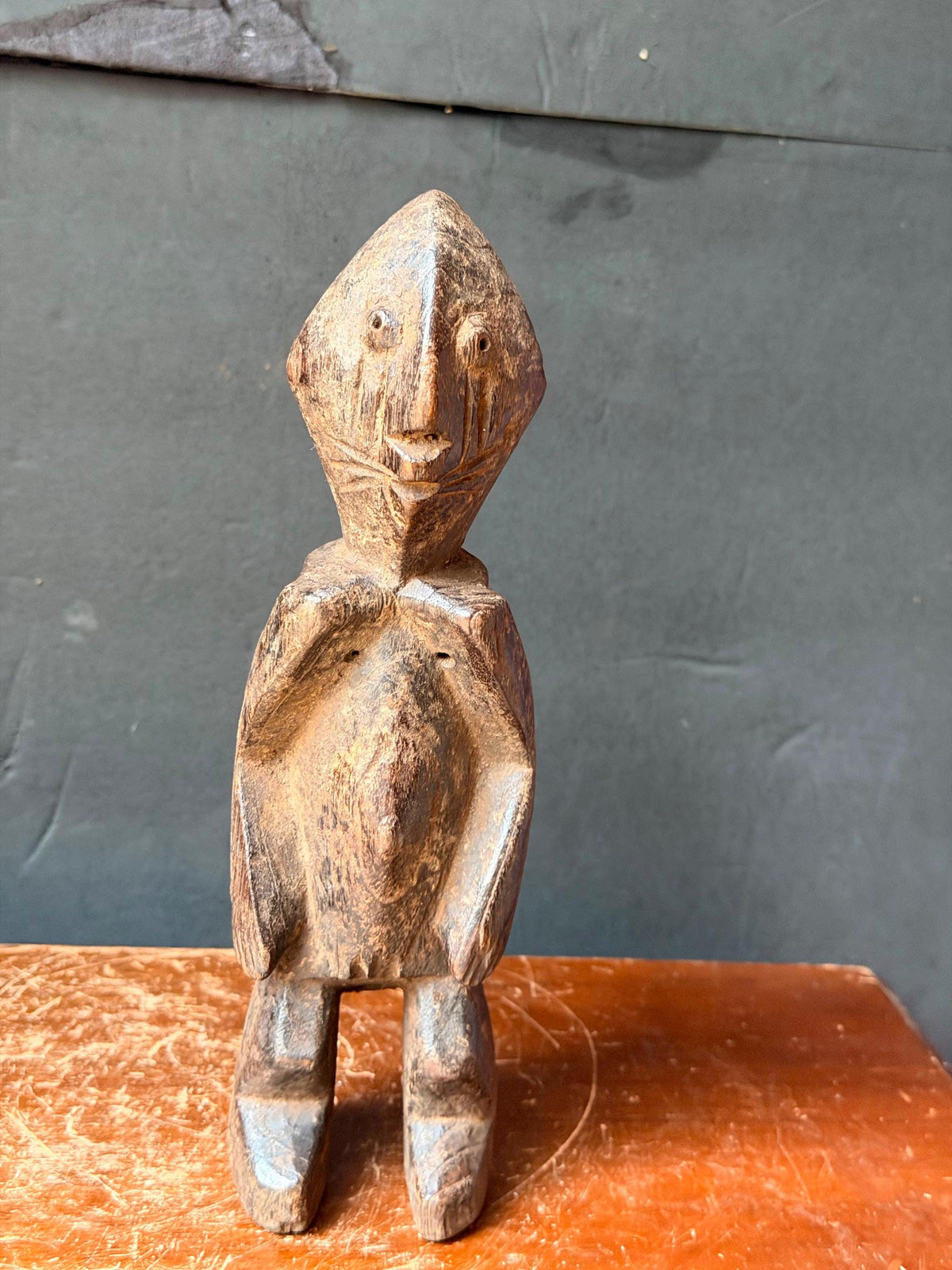 Vintage Chamba Wood Figure Nigerian Tau Ancestor Sculpture African Art 9.3"