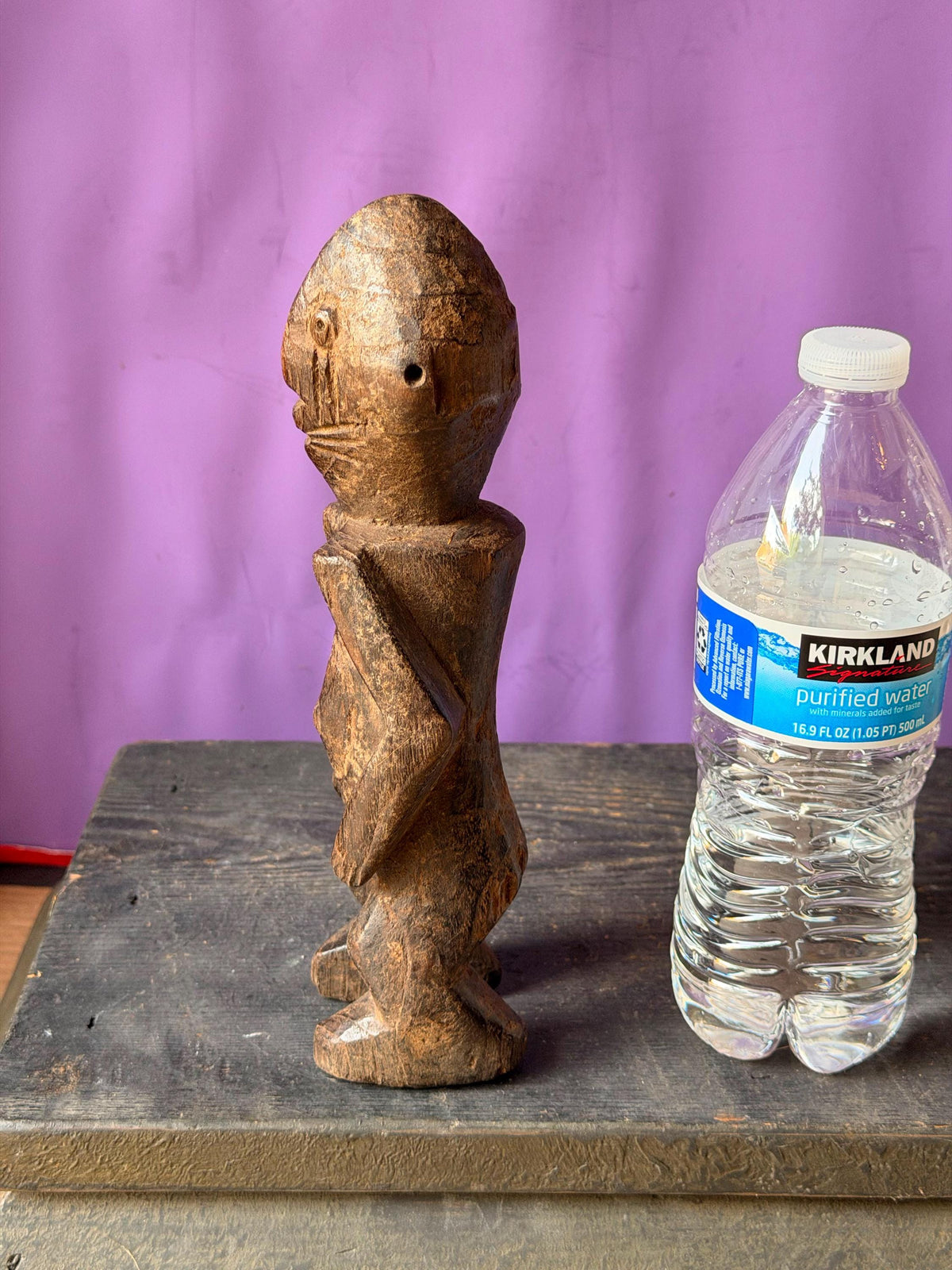 Vintage Chamba Wood Figure Nigerian Tau Ancestor Sculpture African Art 9.3"