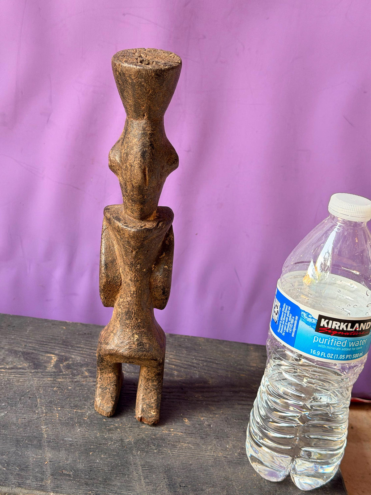 Vintage African Chamba Wood Figure Nigeria Ancestor Tau Shrine Statue 10.5"