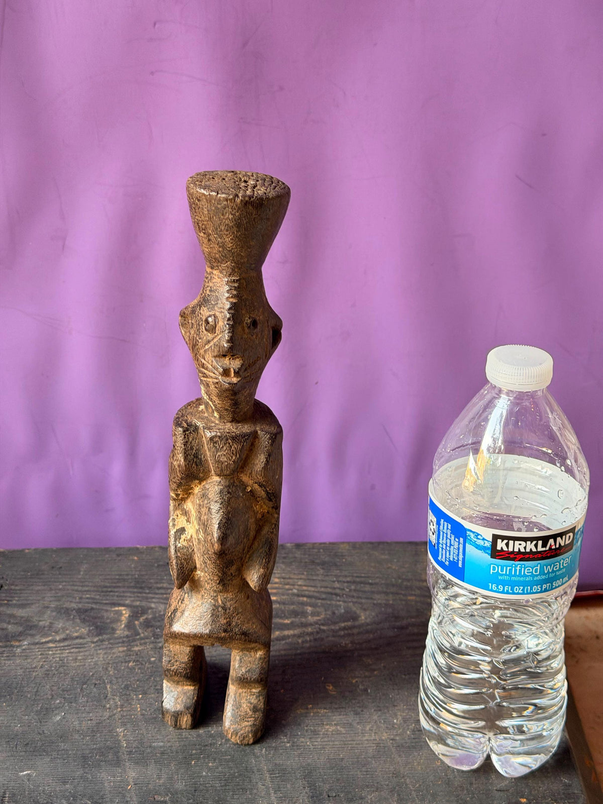 Vintage African Chamba Wood Figure Nigeria Ancestor Tau Shrine Statue 10.5"