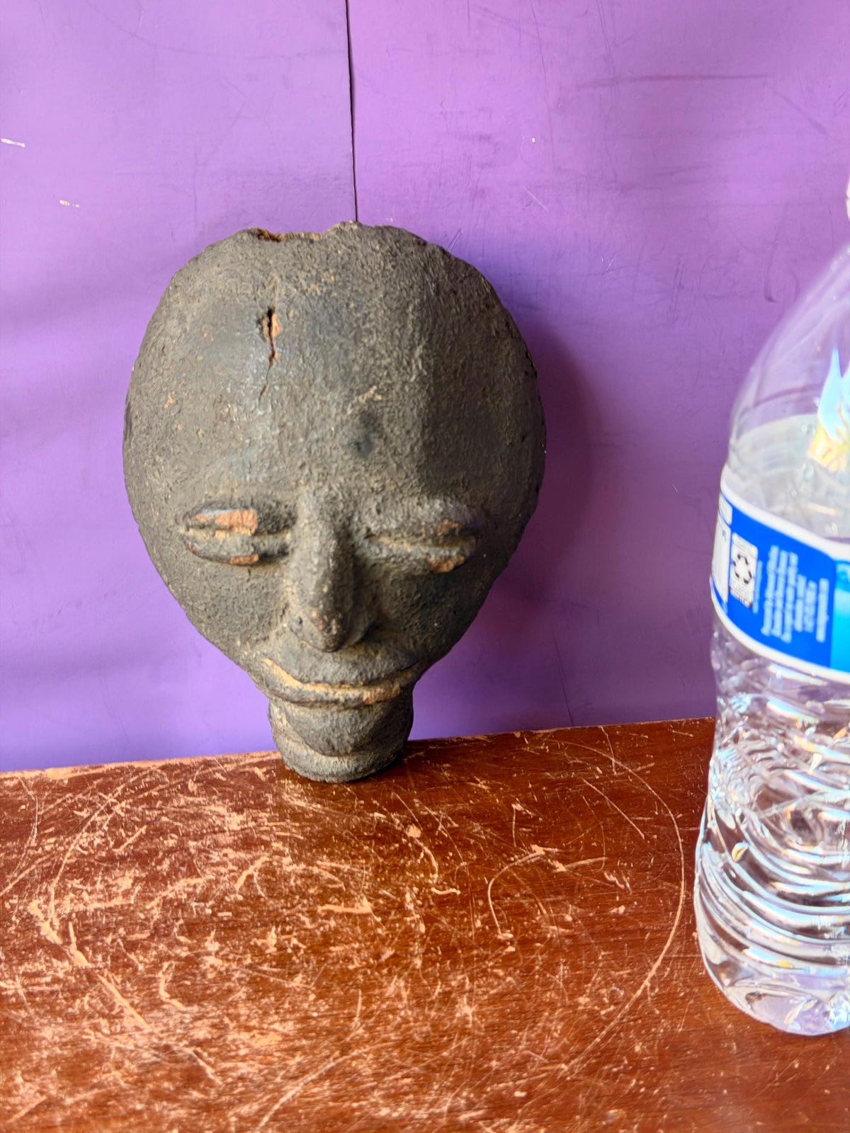Akan Ashanti Terracotta Memorial Head Fragment Ghana West African Clay Art