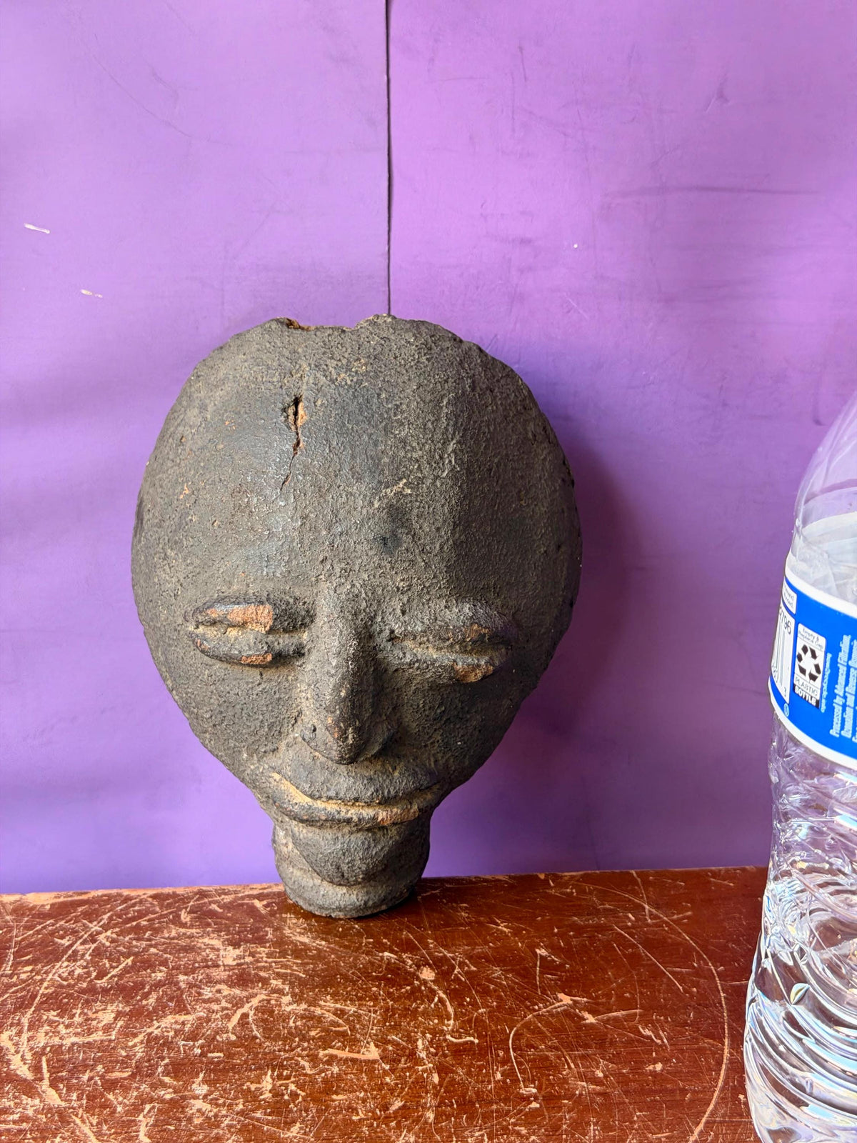 Akan Ashanti Terracotta Memorial Head Fragment Ghana West African Clay Art