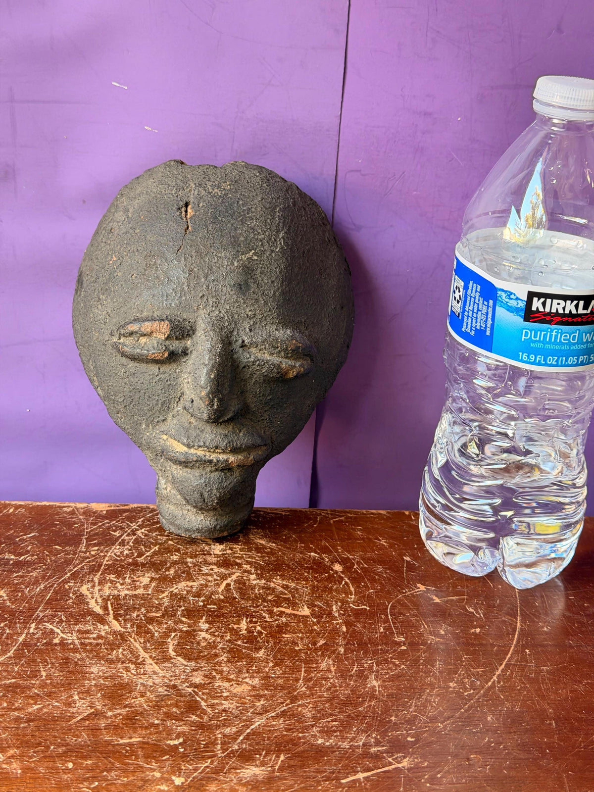 Akan Ashanti Terracotta Memorial Head Fragment Ghana West African Clay Art