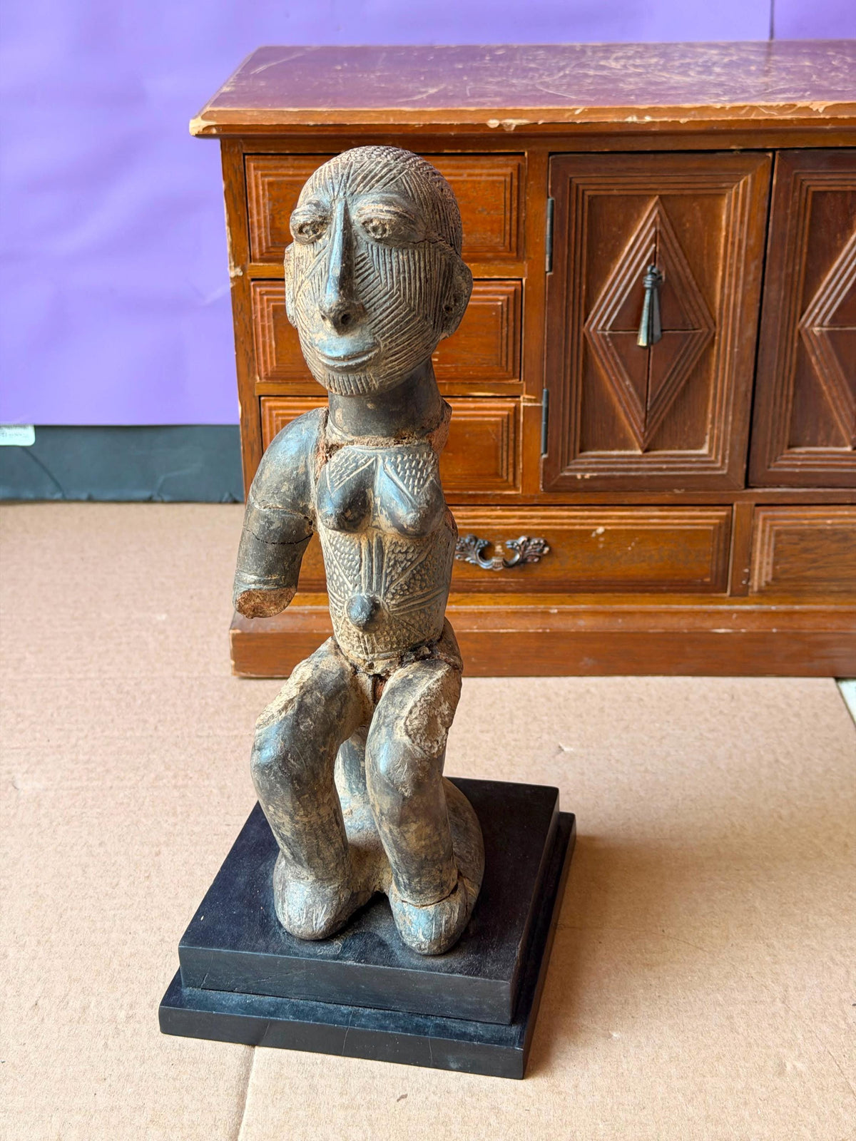 Cameroon Grassfields Terracotta Female Figure Bamileke African Art