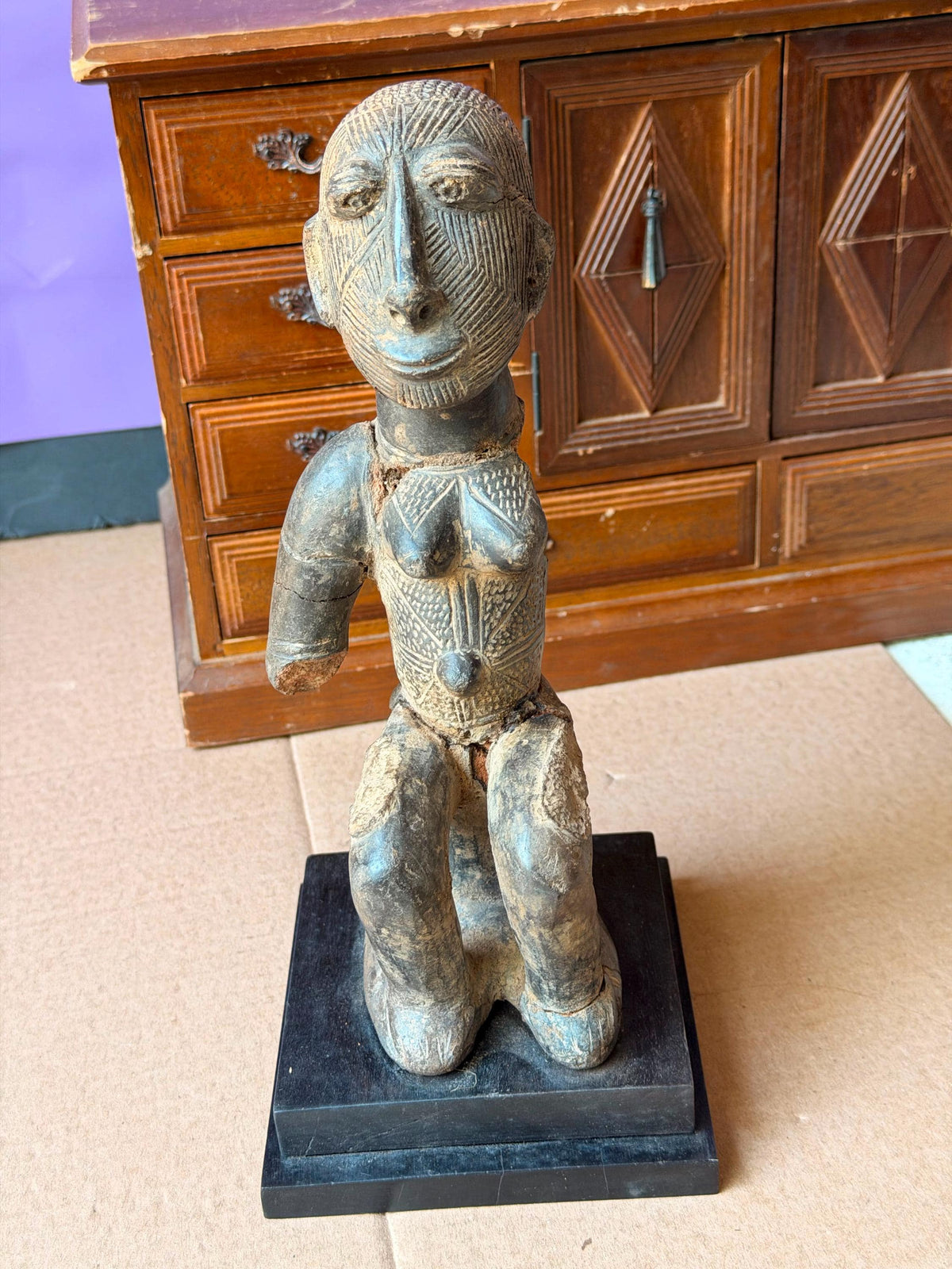 Cameroon Grassfields Terracotta Female Figure Bamileke African Art