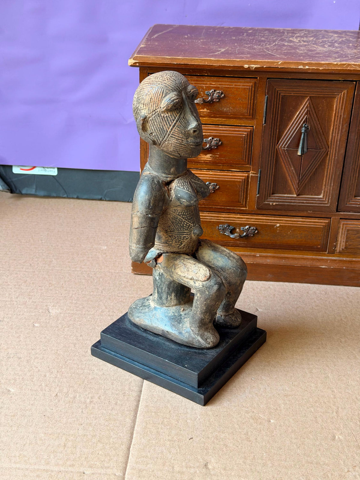 Cameroon Grassfields Terracotta Female Figure Bamileke African Art