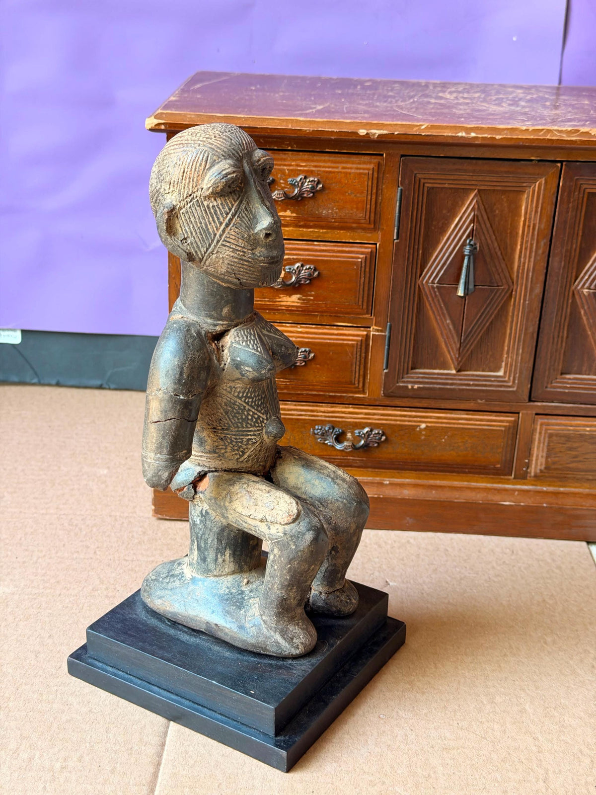 Cameroon Grassfields Terracotta Female Figure Bamileke African Art