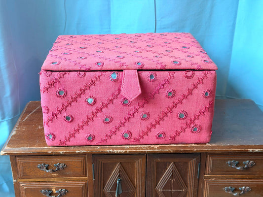 Vintage Indian Shisha Mirror Work Box Kohinoor for Bloomingdale's Valet