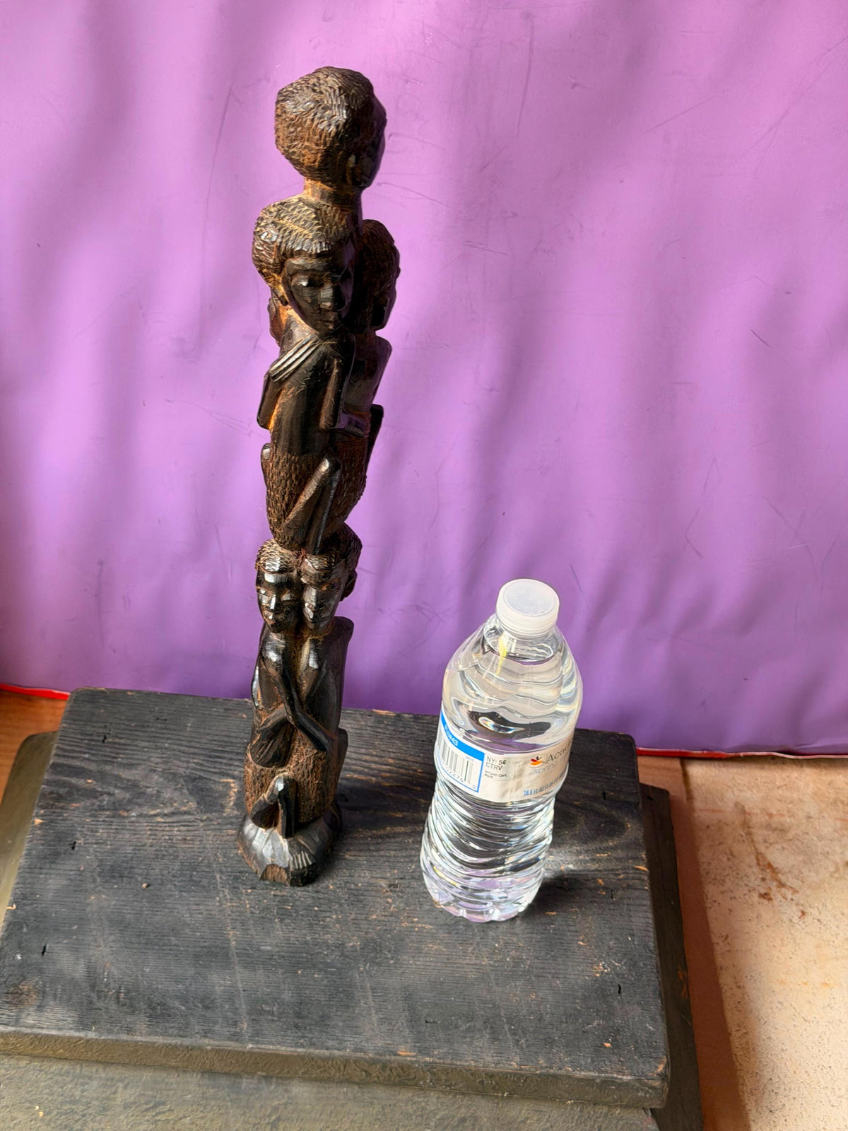Vintage Makonde Tree of Life - Tanzanian Wood Family Unity Statue 16.5"