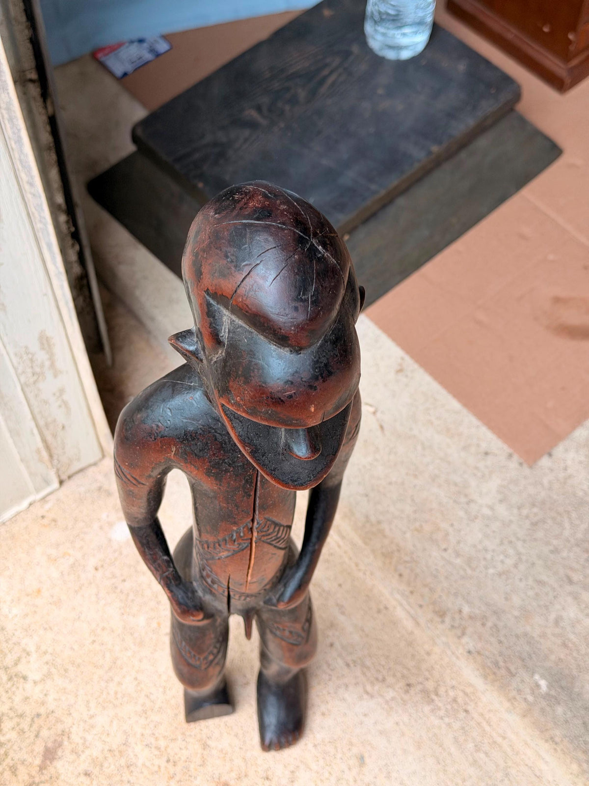 Vintage Toma Loma Wood Figure - Ancestral Spirit Statue Guinea 17.5"