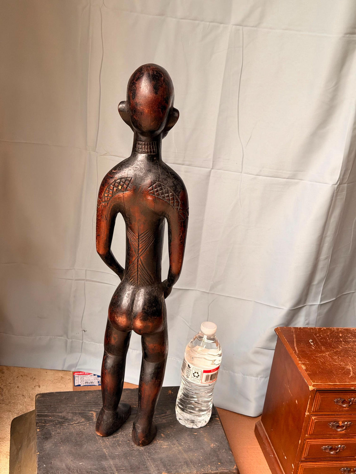 Vintage Toma Loma Wood Figure - Ancestral Spirit Statue Guinea 17.5"