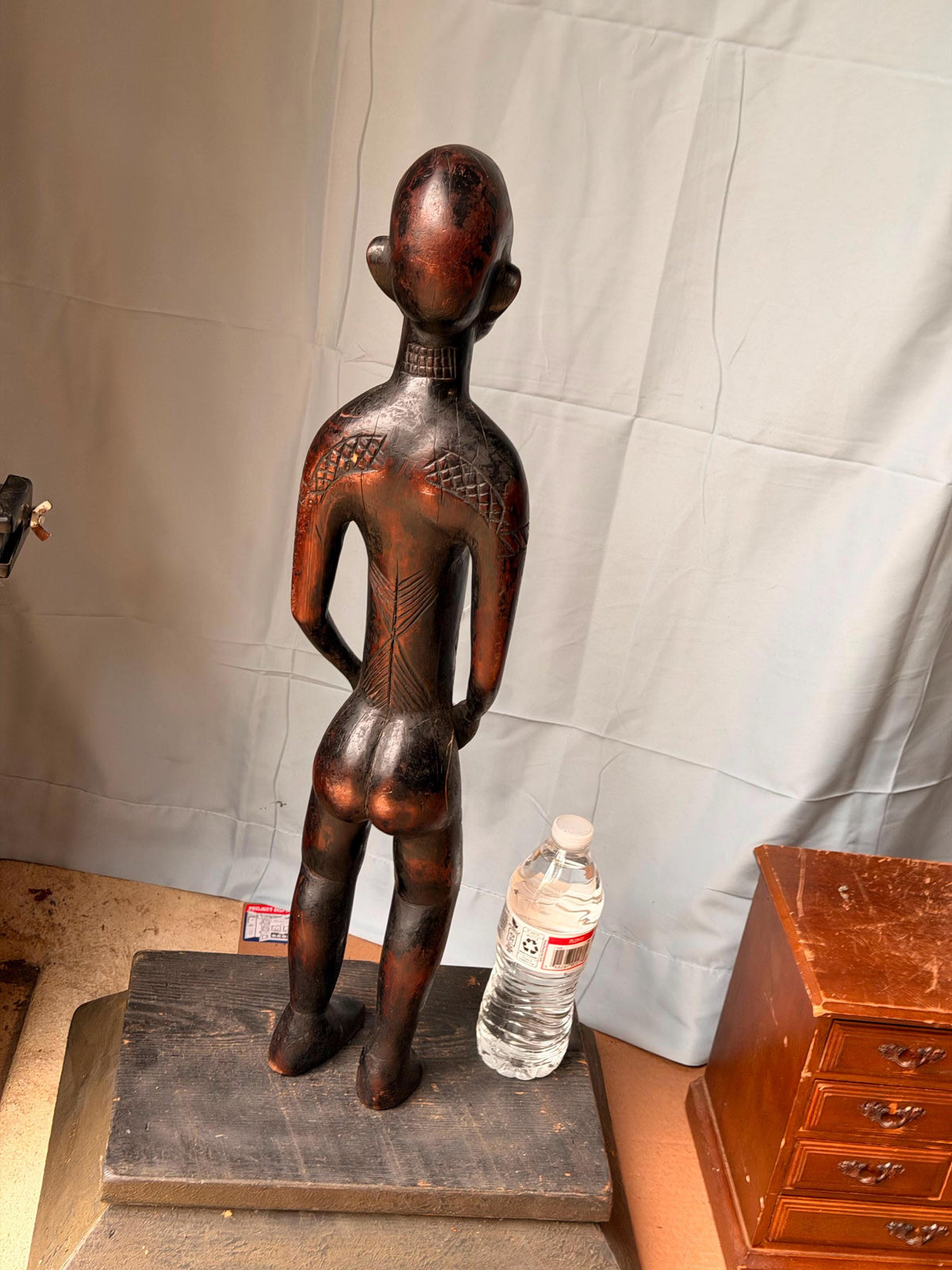 Vintage Toma Loma Wood Figure - Ancestral Spirit Statue Guinea 17.5"