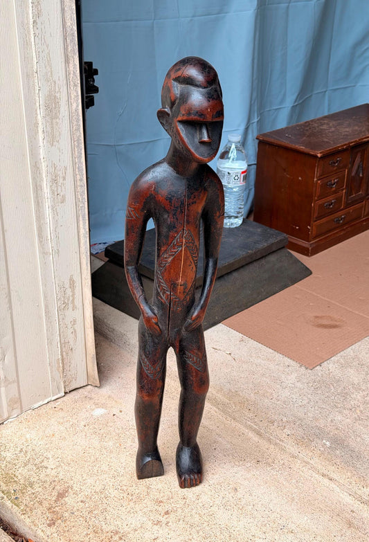 Vintage Toma Loma Wood Figure - Ancestral Spirit Statue Guinea 17.5"
