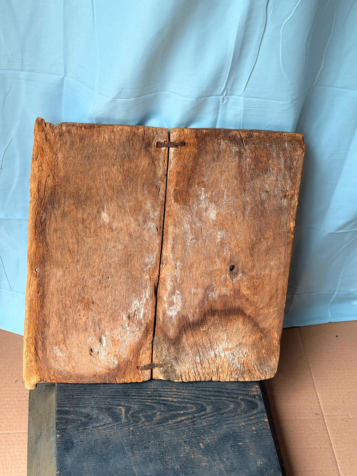 Vintage Dogon Double Panel Granary Shutter Wood Carving Mali 16"