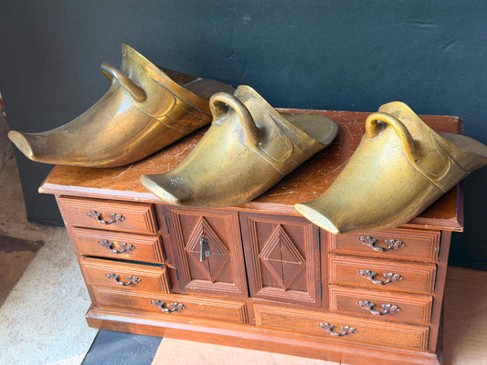 Vintage Cast Brass Shoe Stirrups Nesting Trio Equestrian Decor