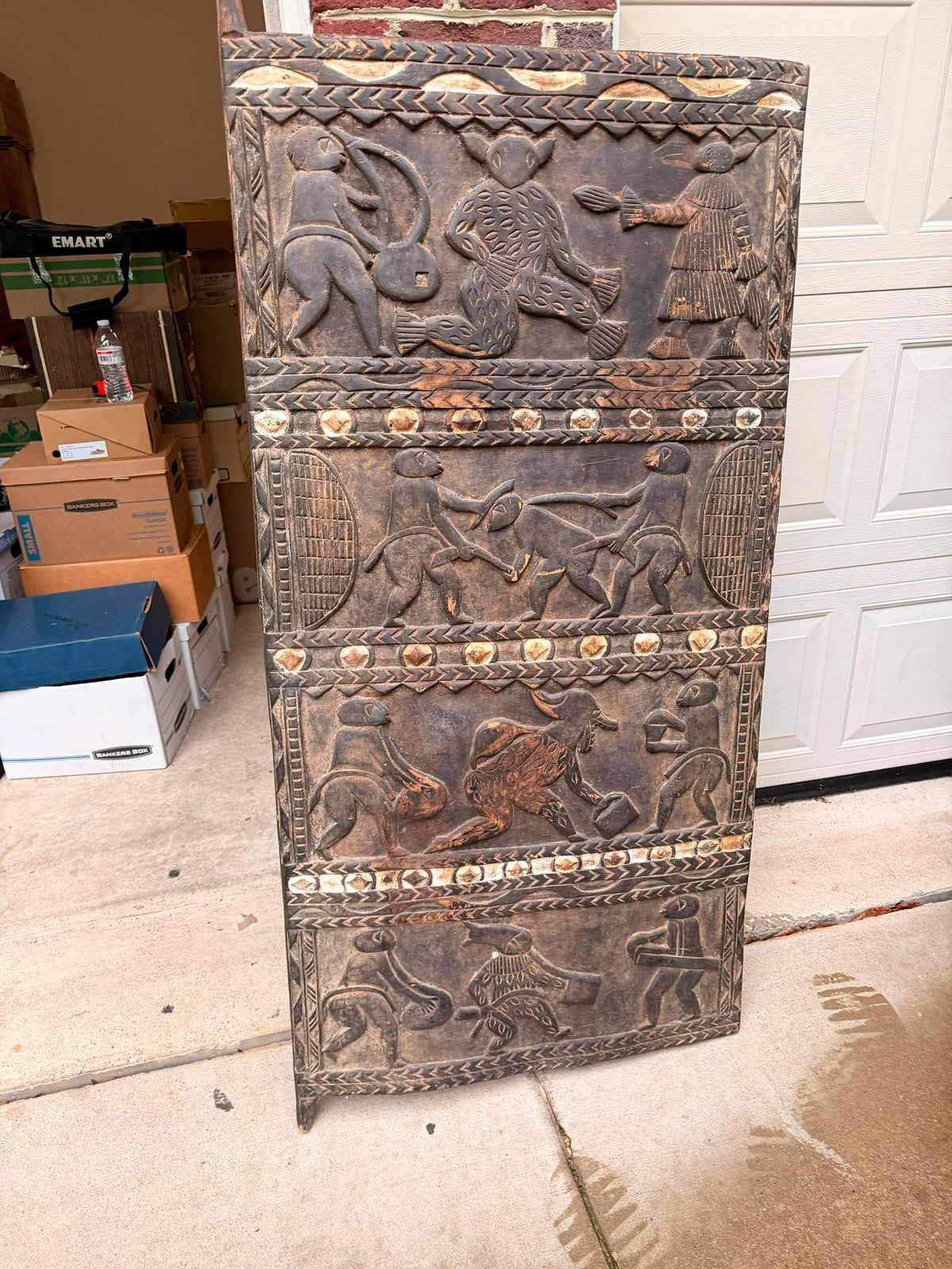 Vintage African Baule Carved Wood Palace Door - Local PICKUP ONLY 60"