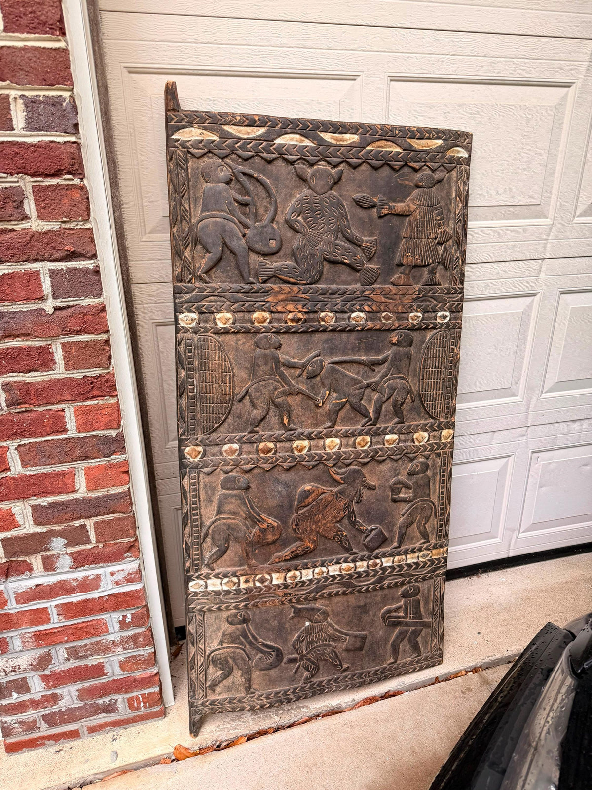 Vintage African Baule Carved Wood Palace Door - Local PICKUP ONLY 60"
