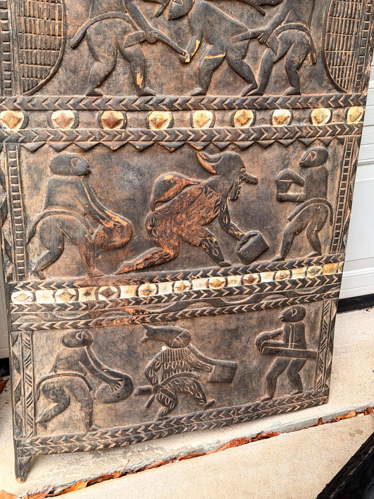 Vintage African Baule Carved Wood Palace Door - Local PICKUP ONLY 60"
