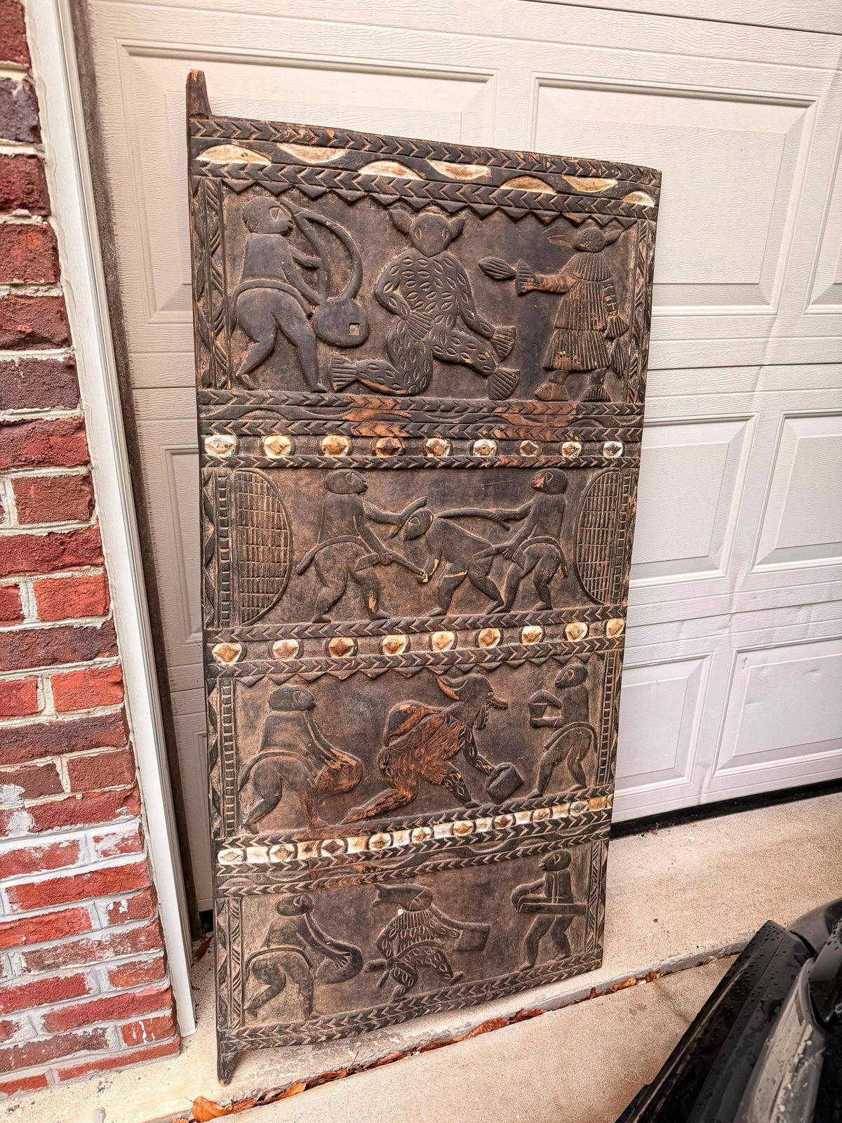 Vintage African Baule Carved Wood Palace Door - Local PICKUP ONLY 60"