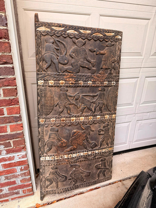 Vintage African Baule Carved Wood Palace Door - Local PICKUP ONLY 60"