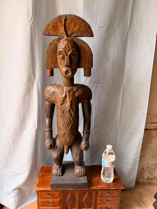 Atypical Kota Reliquary Guardian Figure - Gabon African Tribal Art 30"