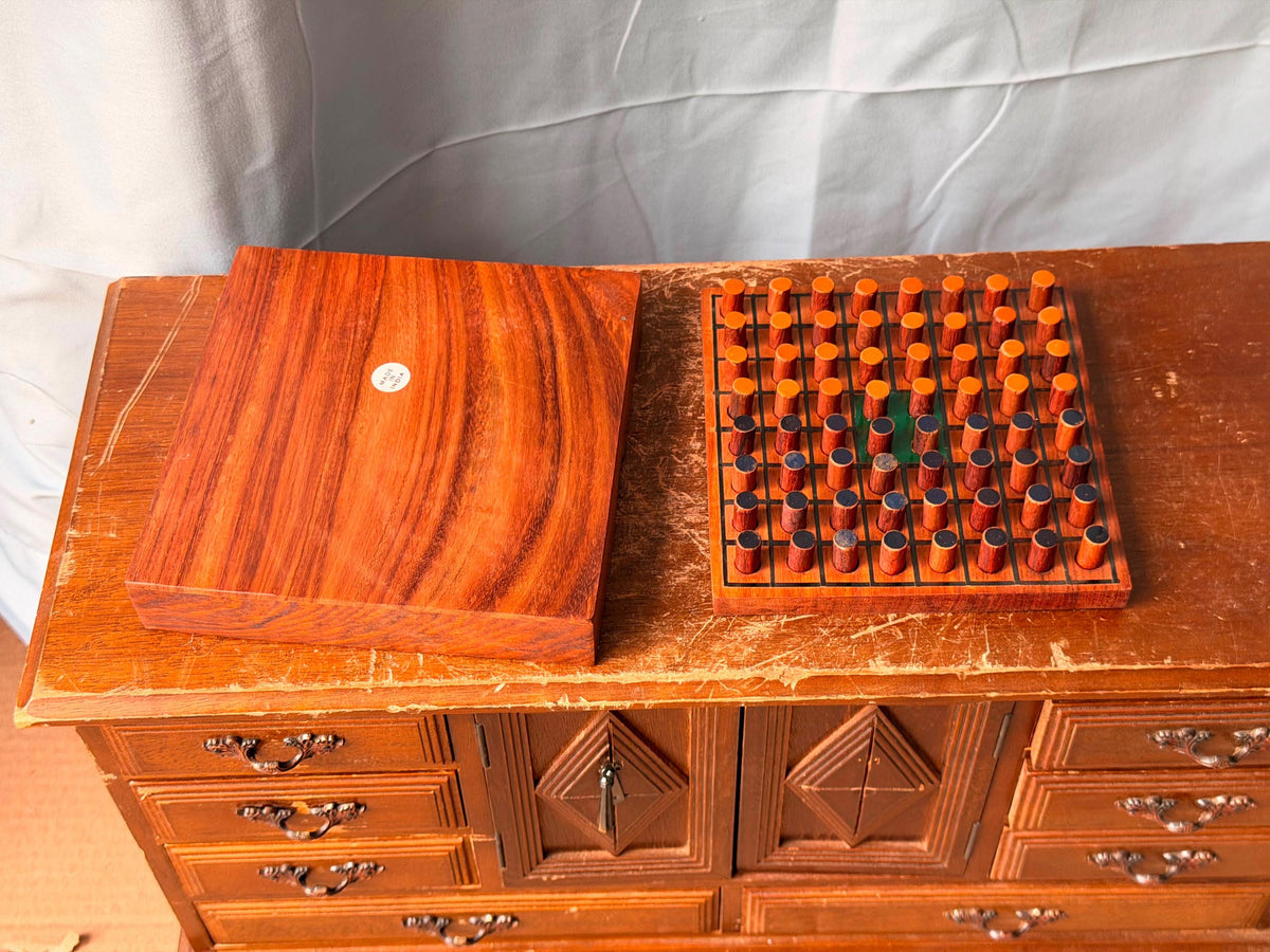 Vintage Wooden Reversi Othello Travel Board Game Sheesham Wood Made in India